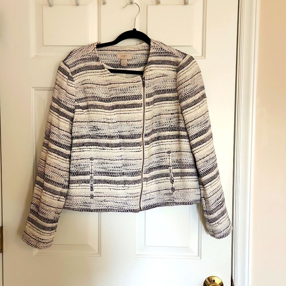 Size L Loft Blazer Black/White Tweed